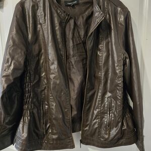 New Look Women's Brown Leather Jacket
